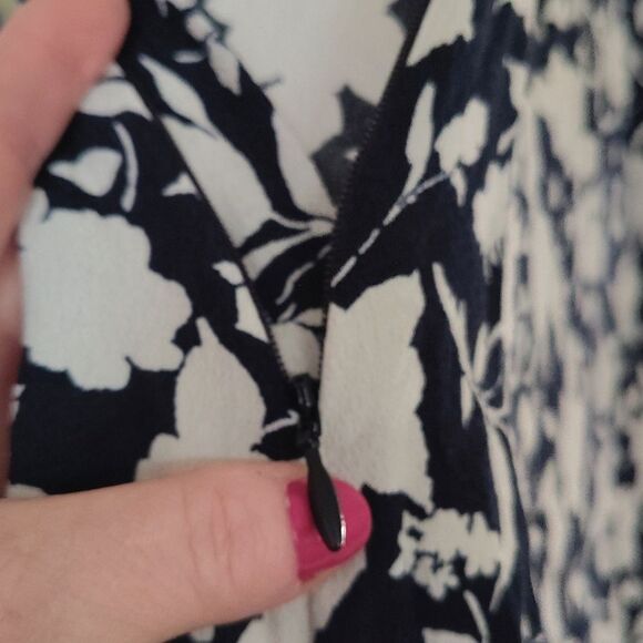 Free Assembly Blue Floral Sleeveless Tie Shoulder Midi Slip Dress Medium - Picture 12 of 16